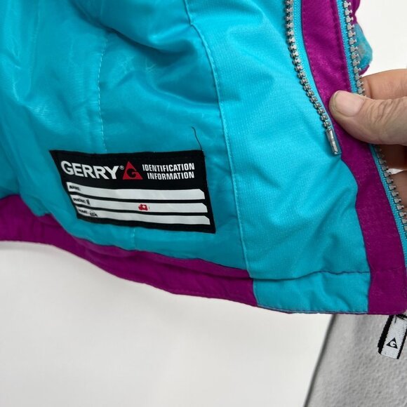 Gerry Youth Jacket Sz Xs Colorblock Purple Blue Insulated - Picture 12 of 16